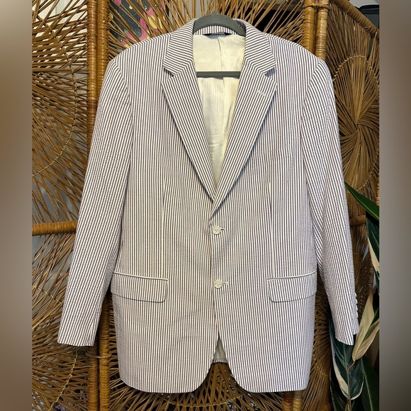 Purple Pinstripe Blazer - Picture 1 of 4